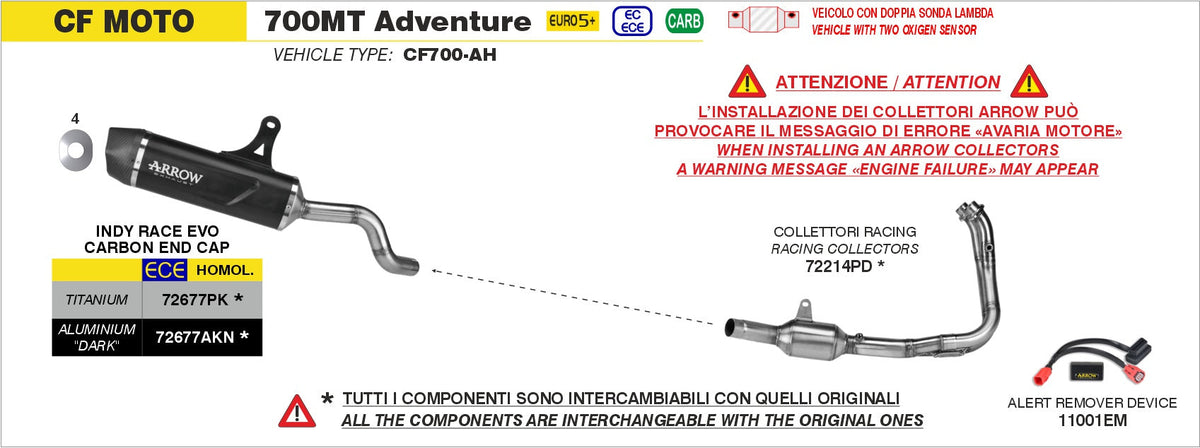 Arrow 72214PD stainless-steel racing headers
