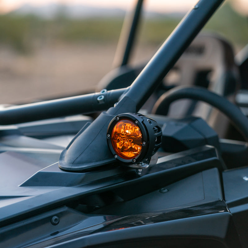 Rigid Industries 2017+ Polaris Pro R/Turbo R Revolve Amber PRO A-Pillar Light Kit 41652