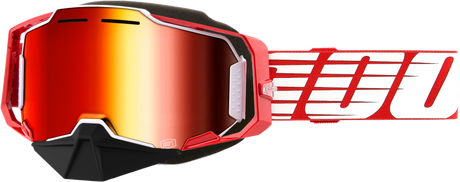 Armega Snowmobile Goggle Red W/ Red Mirror Lens