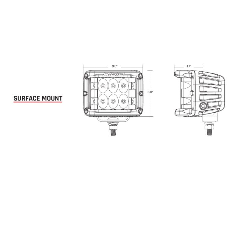 Rigid Industries D-SS Spot w/ Amber PRO Lens (Pair) 262214