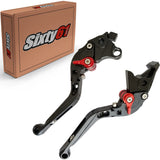 Suzuki Black Brake & Clutch Levers, Adjustable Sliding Folding