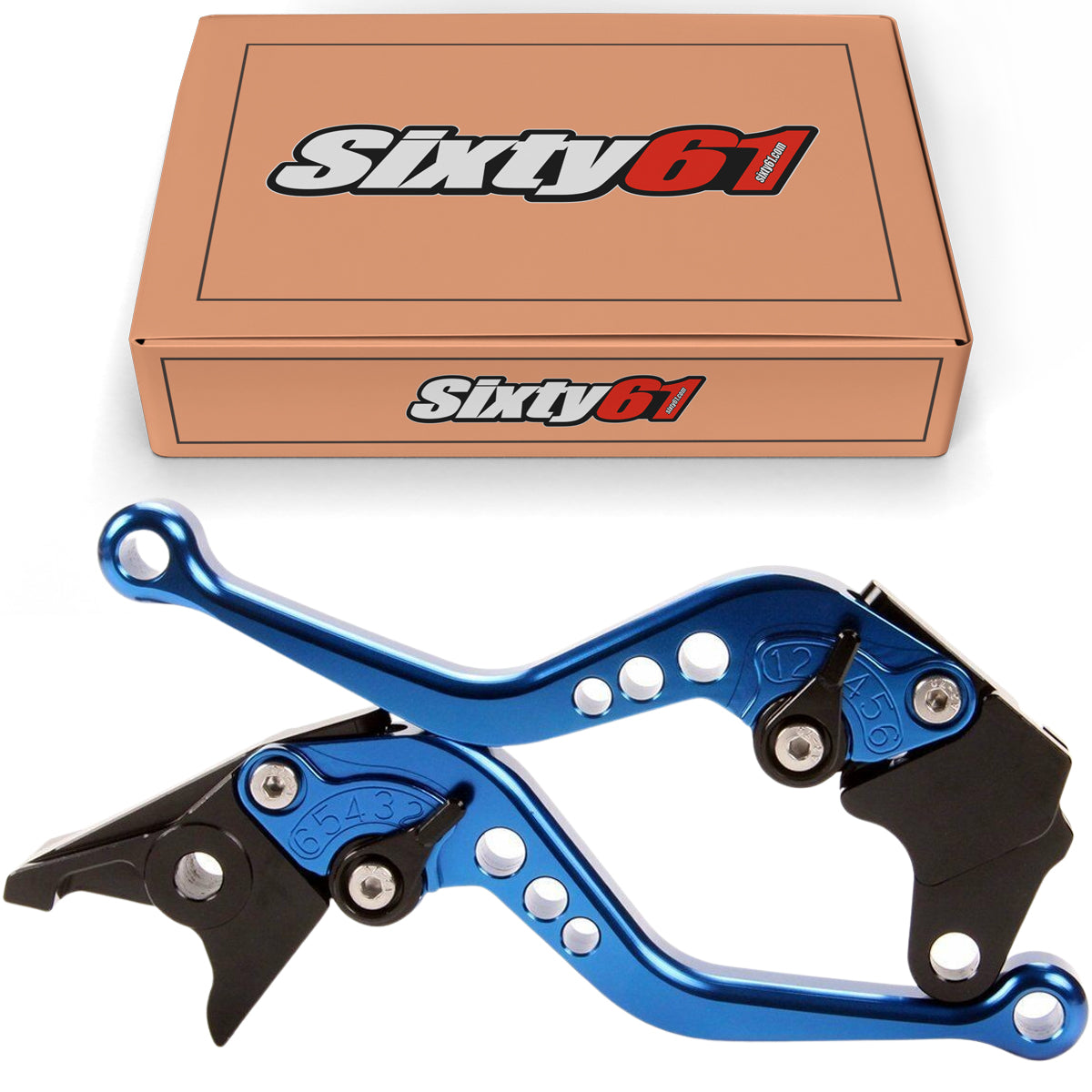Triumph Brake & Clutch Levers, Blue Shorty Adjustable