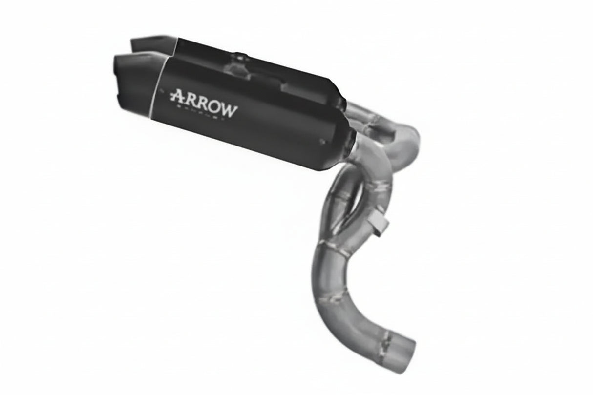 Arrow  Ducati Panigale V2/V2s E5+ 2025 2026 Rh/Lh Round Sil Titanium Dark Silencers + Stainless Steel Link Pipe 77004prn