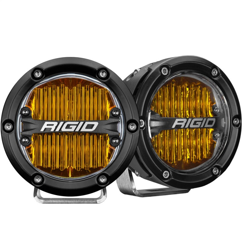 Rigid Industries 360-Series 4in LED SAE J583 Fog Light - Selective Yellow (Pair) 36121