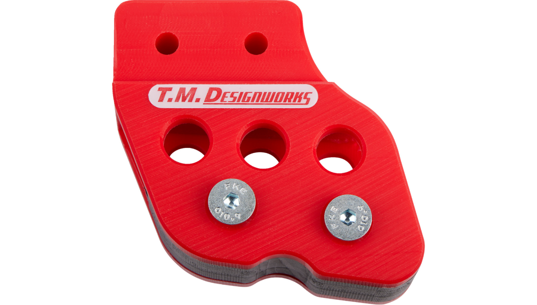 T.M. DESIGNWORKS Chain Guide - Honda/Yamaha/Kawasaki/Suzuki - Red RCG-007-RD