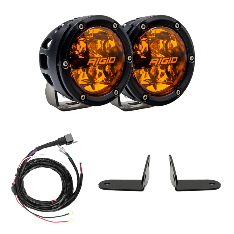 Rigid Industries 2017+ Polaris Pro R/Turbo R Revolve Amber PRO A-Pillar Light Kit 41652