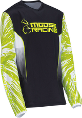 MOOSE RACING Youth Agroid Jersey - Hi-Vis/Black - Medium 2912-2273