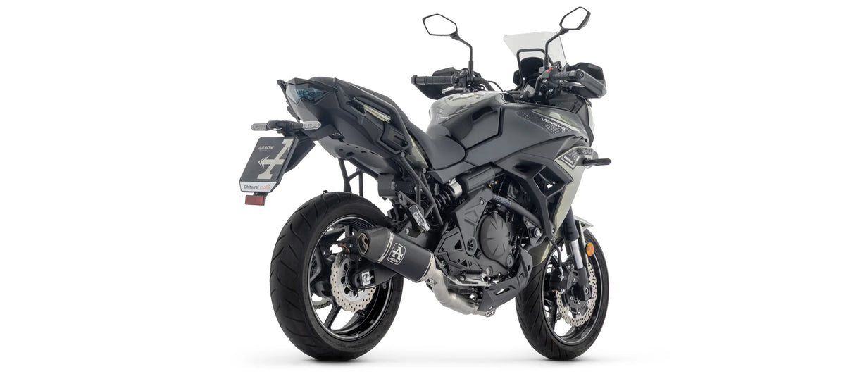 Arrow  Kawasaki  Z650 / Ninja 650 / Versys 650 E5+ 2025 Full System With Veloce Aluminium Dark Silencer - 77501van