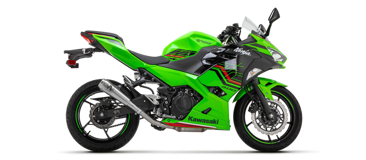 71874PRI Arrow Pro-Race Slip-on Exhaust, Nichrome for  Ninja 400/Z400 500 2019- 2025
