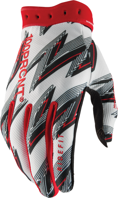 Ridefit Gloves White/Red Xl