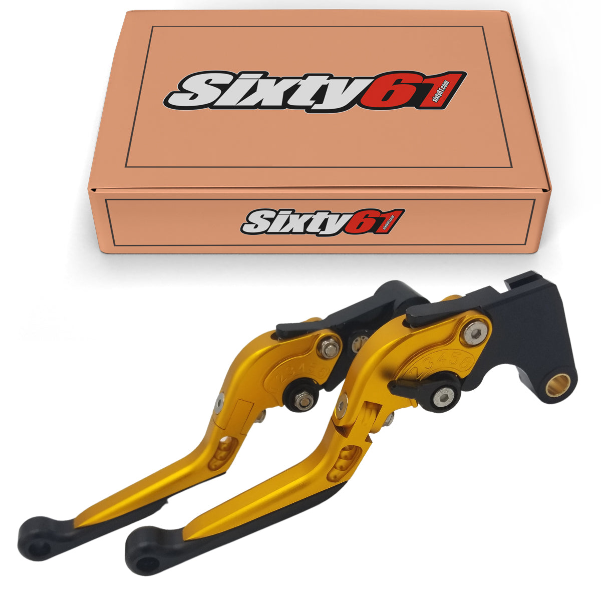Yamaha Gold Brake & Clutch Levers, Adjustable Sliding Folding