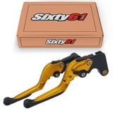 Yamaha Gold Brake & Clutch Levers, Adjustable Sliding Folding
