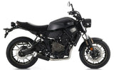 74509RBA  Arrow Rebel Slip-on Exhaust, Aluminum End Cap for Yamaha XSR700 21-25
